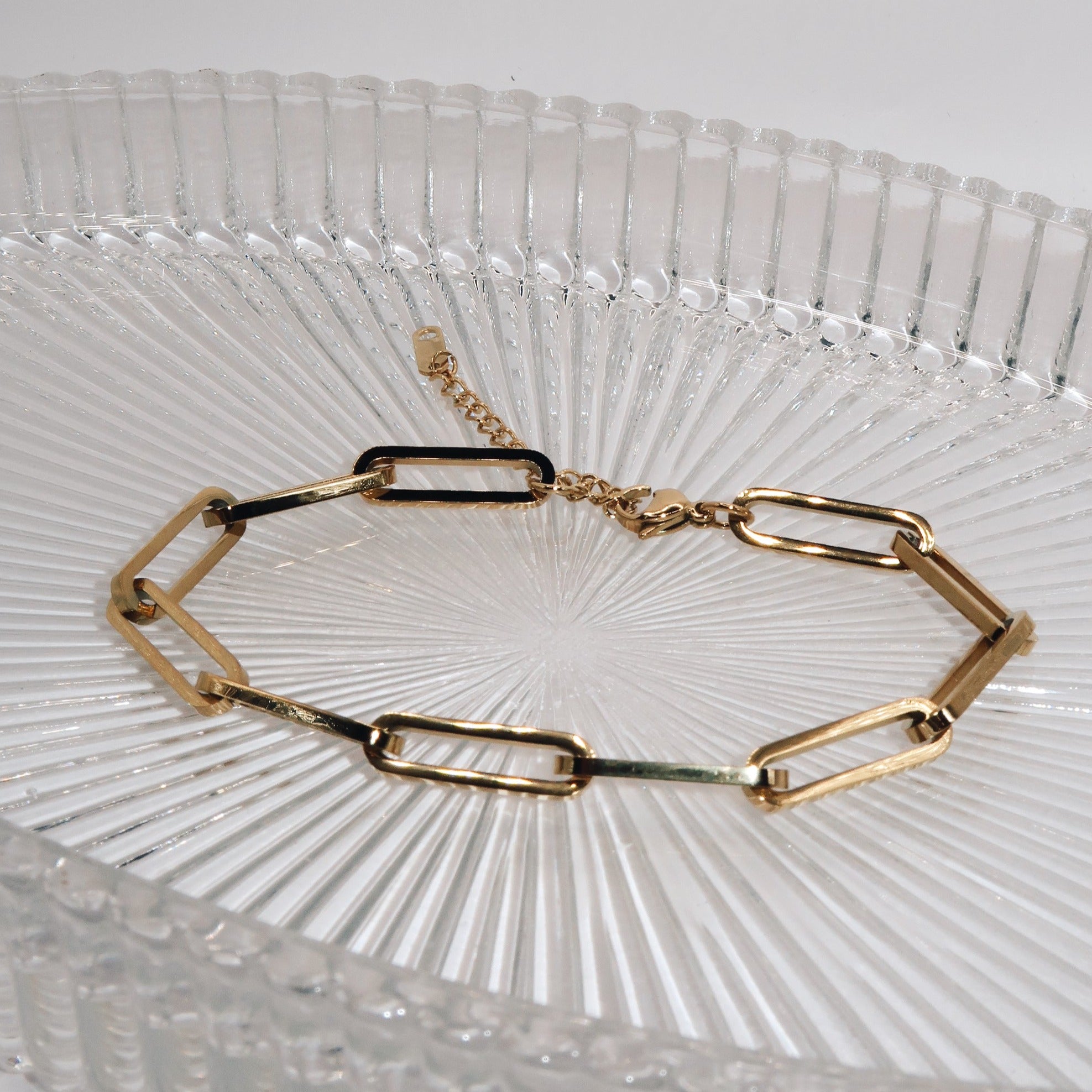 CALI - 18K PVD Gold Plated Long Link Bracelet - Mixed Metals