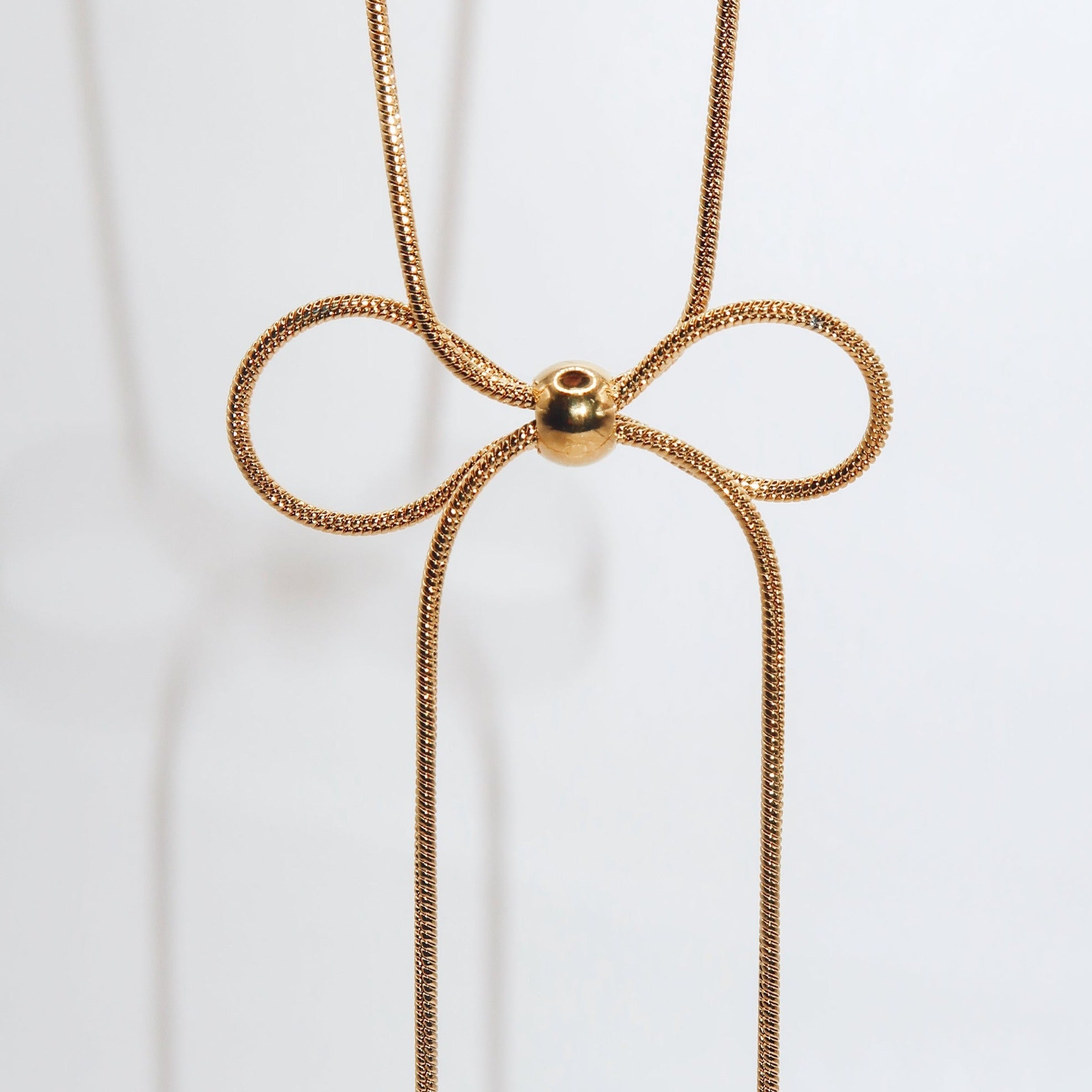 GIA - 18K PVD Gold Plated Dainty Bow Necklace - Mixed Metals