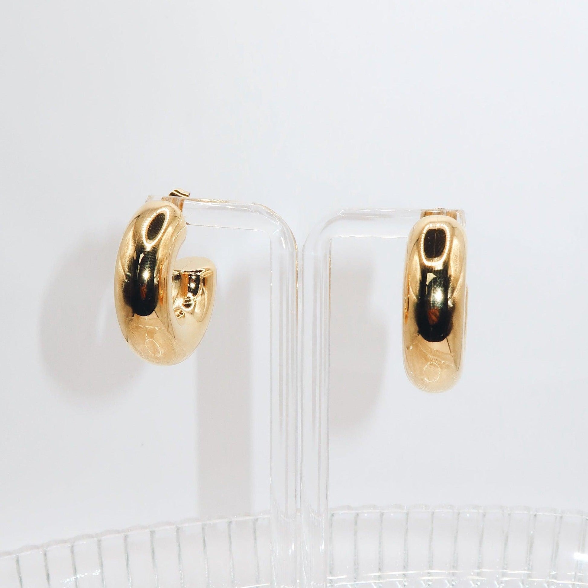 SERENITY - 18K PVD Gold Plated Chunky Hoop Earrings - Mixed Metals