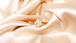 MADISON - 18K PVD Gold Plated CZ Stone Teardrop Ring - Mixed Metals