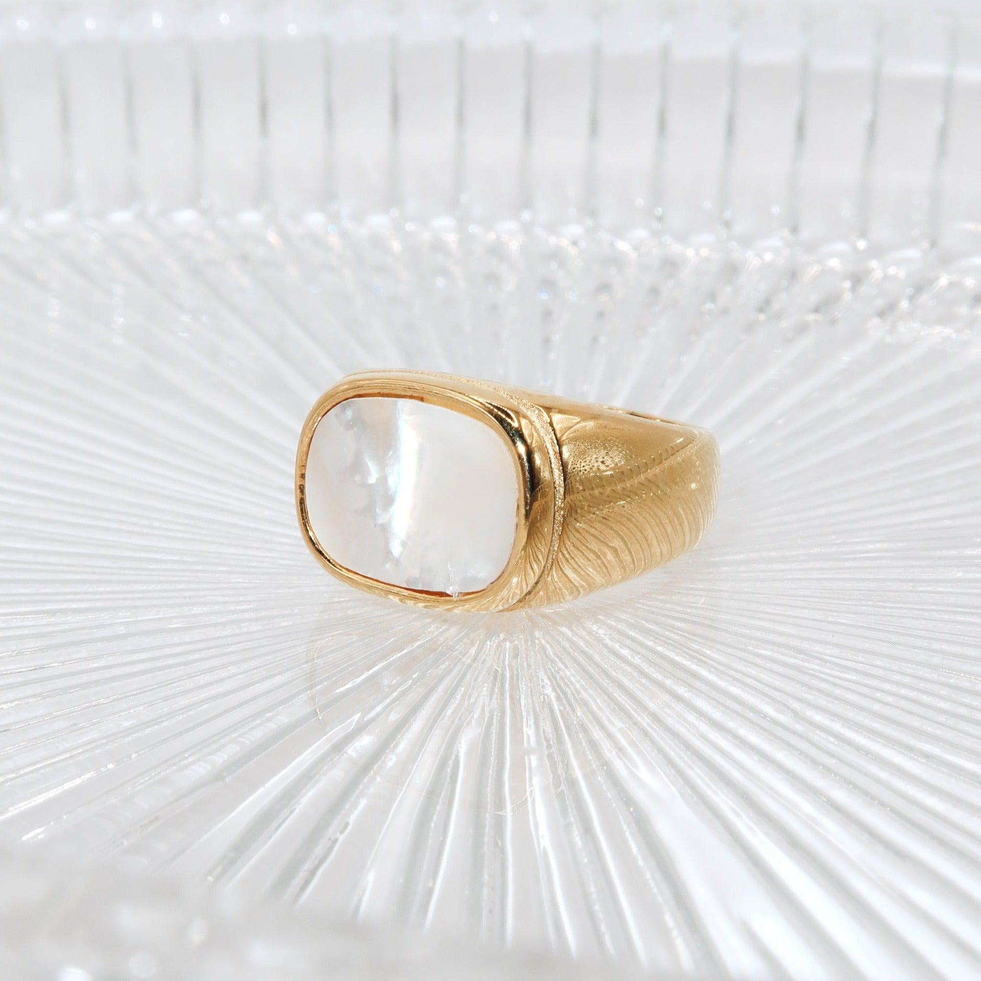 ROSALIA - 18K PVD Gold Plated White CZ Stone Ring - Mixed Metals