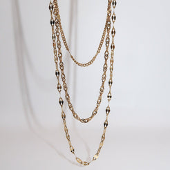 CARISSA - 18K PVD Gold Plated Triple Layered Necklace - Mixed Metals