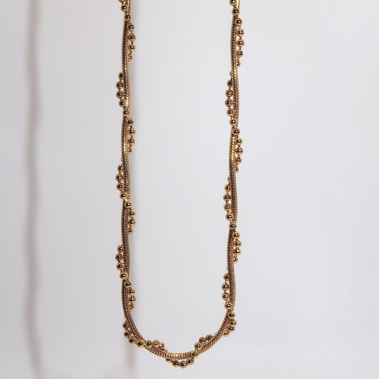 JENELL - 18K PVD Gold Plated Braided Necklace - Mixed Metals