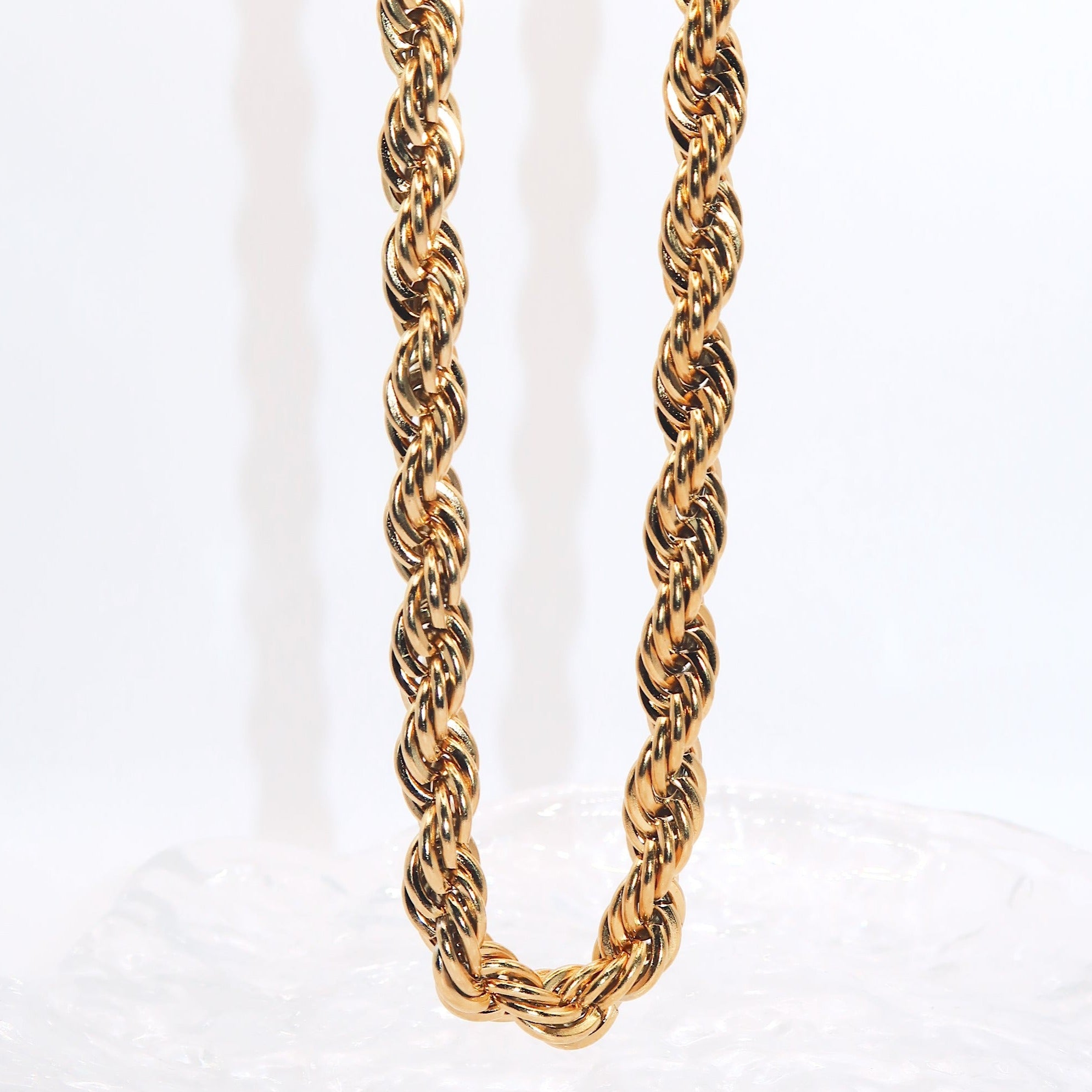 VERA - 18K PVD Gold Plated Chunky Rope Chain Necklace - Mixed Metals