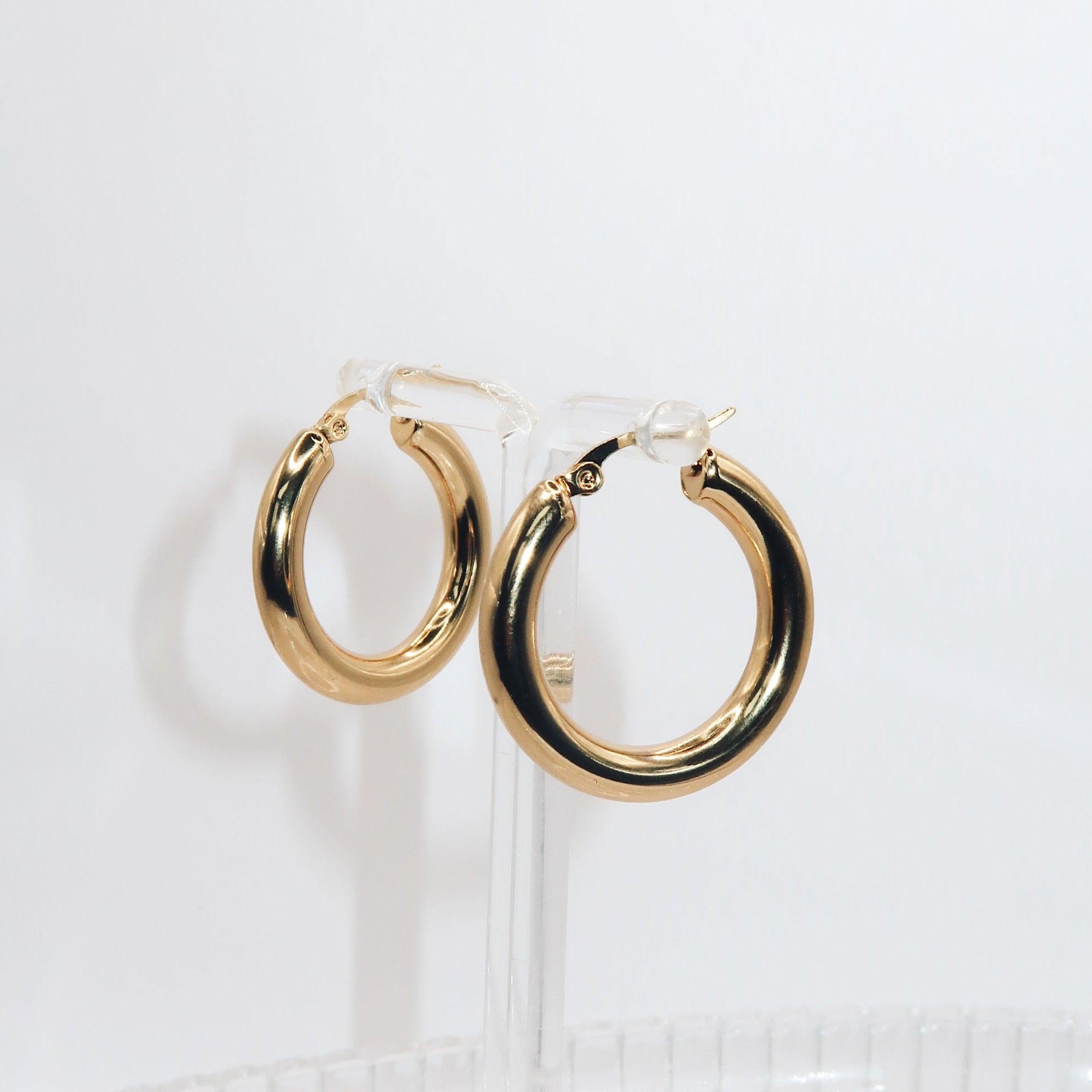 CHLOE - 18K PVD Gold Plated Classic Hoops - Mixed Metals