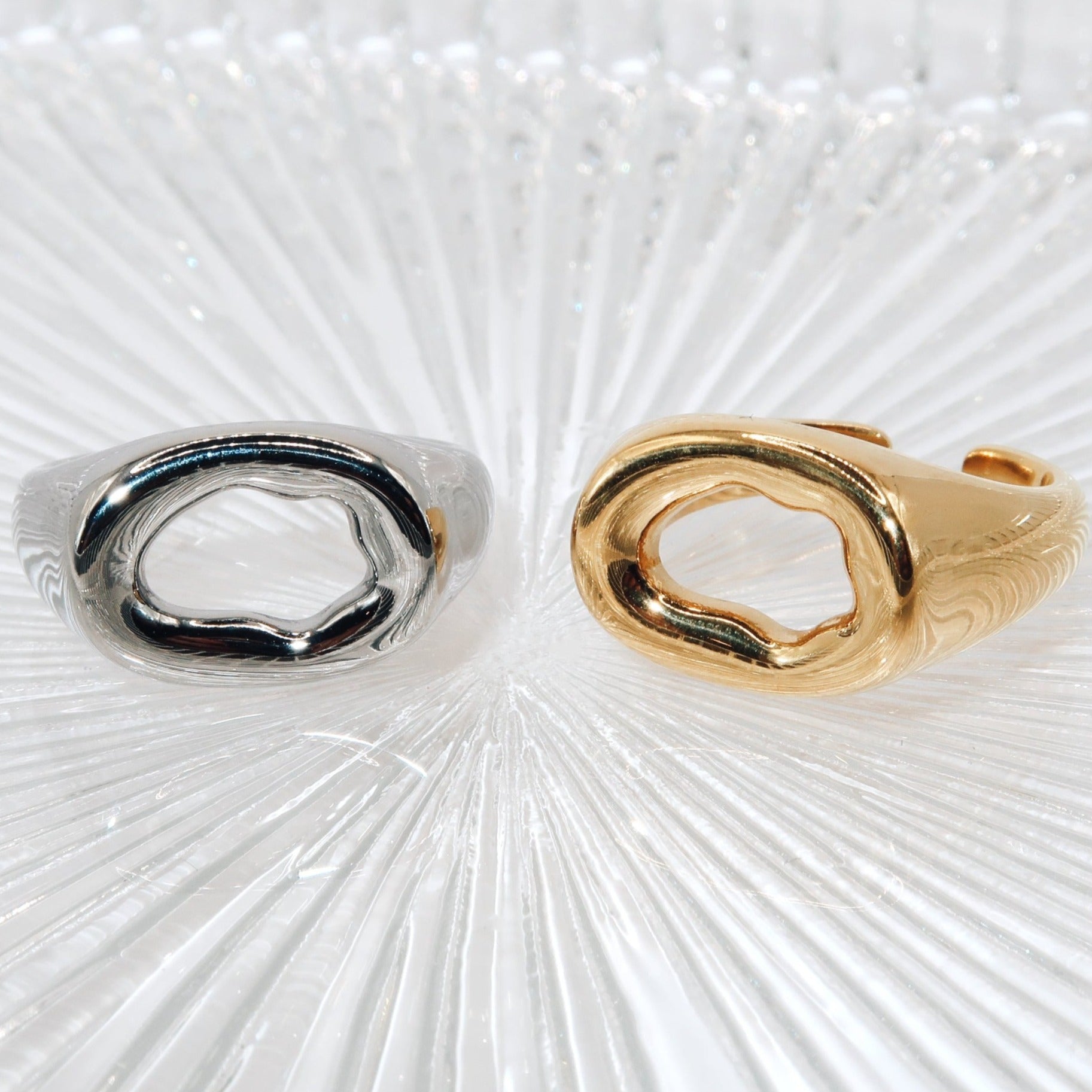 EMBER - 18K PVD Gold Plated Hollow Ring - Mixed Metals