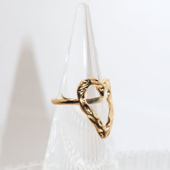 ALANA - 18K PVD Gold Plated Hollow Heart Shaped Ring - Mixed Metals