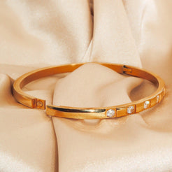 CAMI - 18K PVD Gold Plated Stackable Bracelet with CZ Stones - Mixed Metals