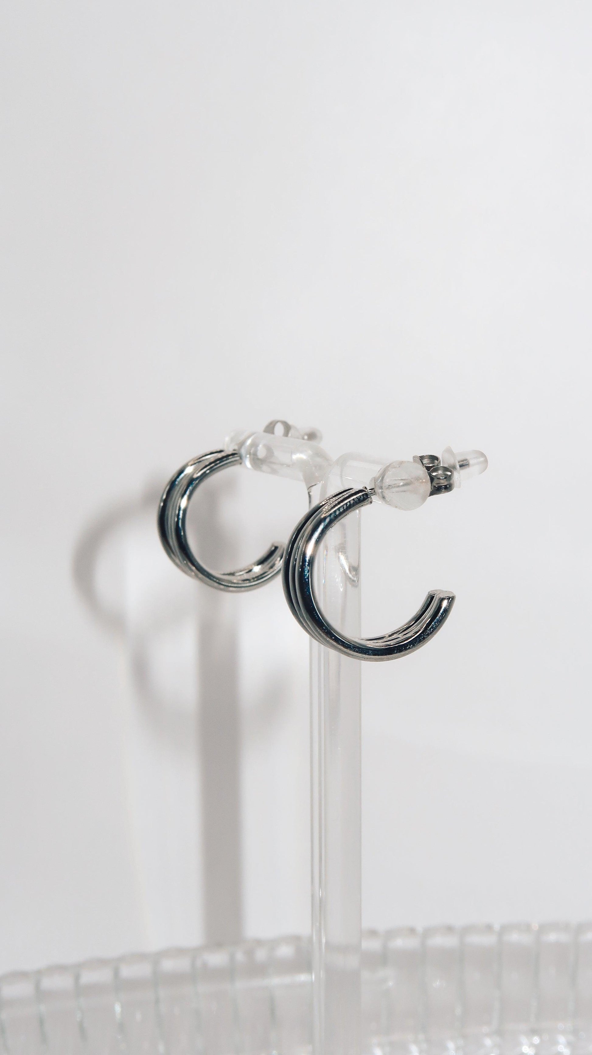 KARRIEN - 18K PVD Silver Plated Triple Loop Earrings - Mixed Metals