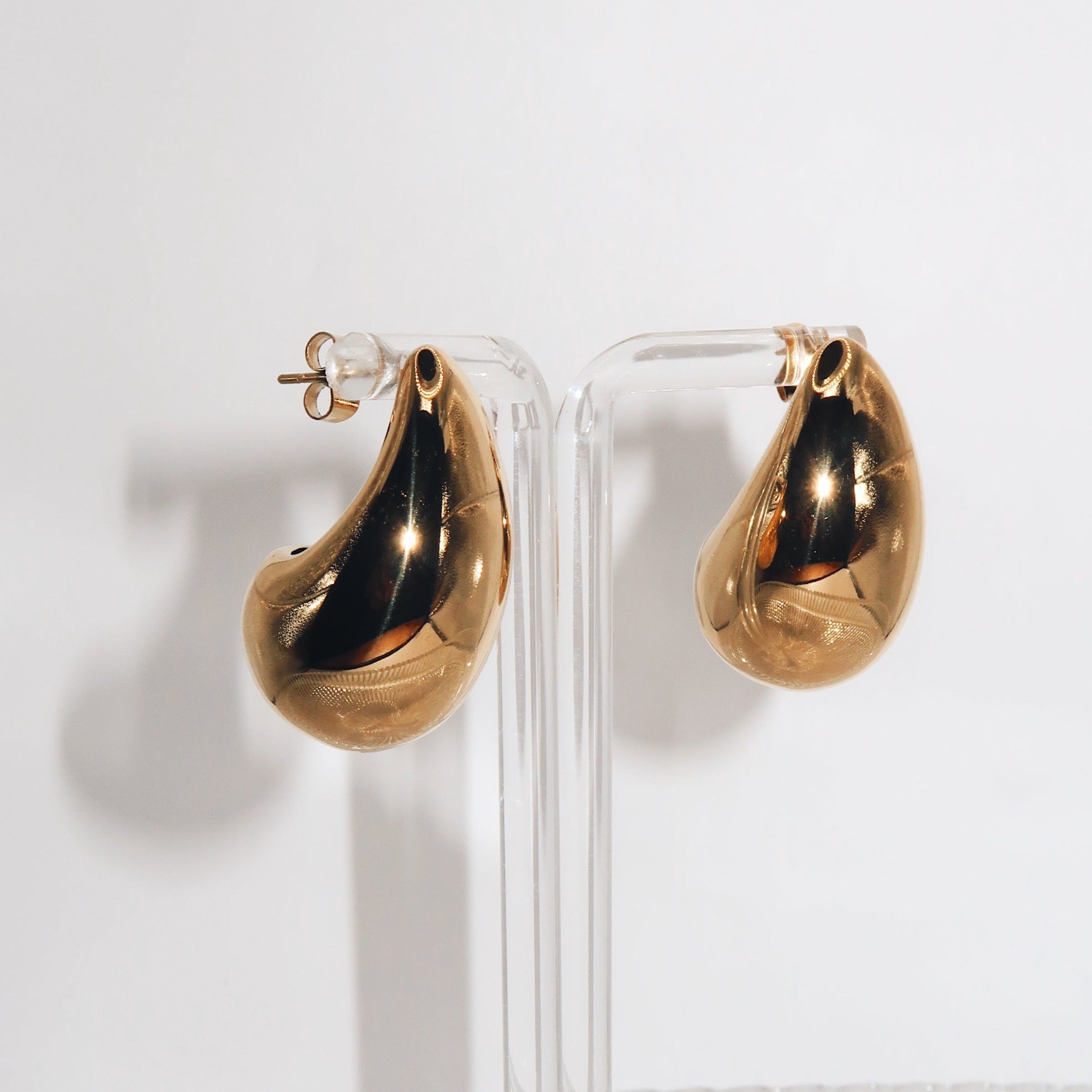 LOREN - 18K PVD Gold Plated Chunky Teardrop Earrings - Mixed Metals