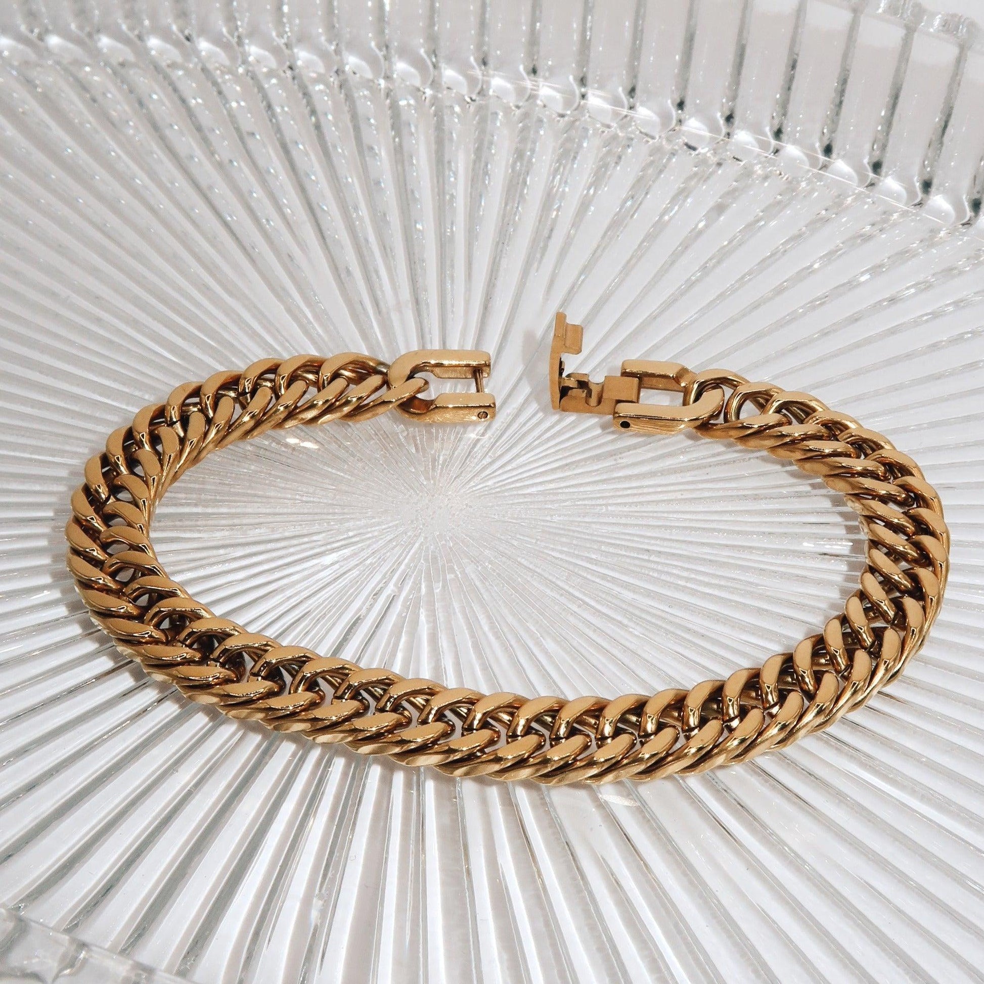 SCARLETT - 18K PVD Gold Plated Mini Cuban Link Bracelet - Mixed Metals