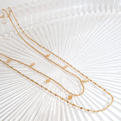 JASMINE - 18K PVD Plated Diamond Layered Necklace - Mixed Metals