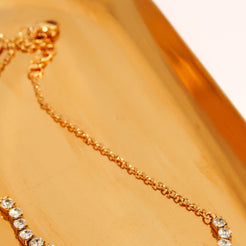 MICAH - 18K PVD Gold Plated Elegant Anklet with CZ Stones - Mixed Metals