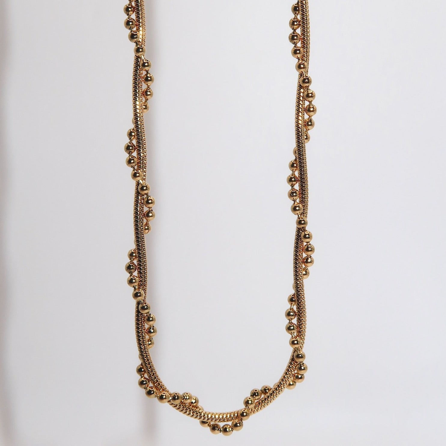 JENELL - 18K PVD Gold Plated Braided Necklace - Mixed Metals