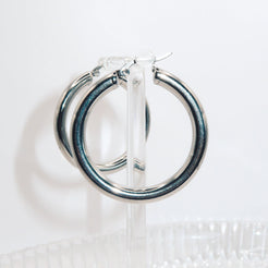 DANI - 18K Silver PVD Plated Medium Size Hoops - Mixed Metals