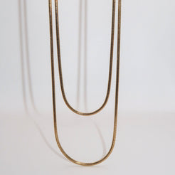 CLAIRE - 18K PVD Gold Plated Double Layered Necklace - Mixed Metals