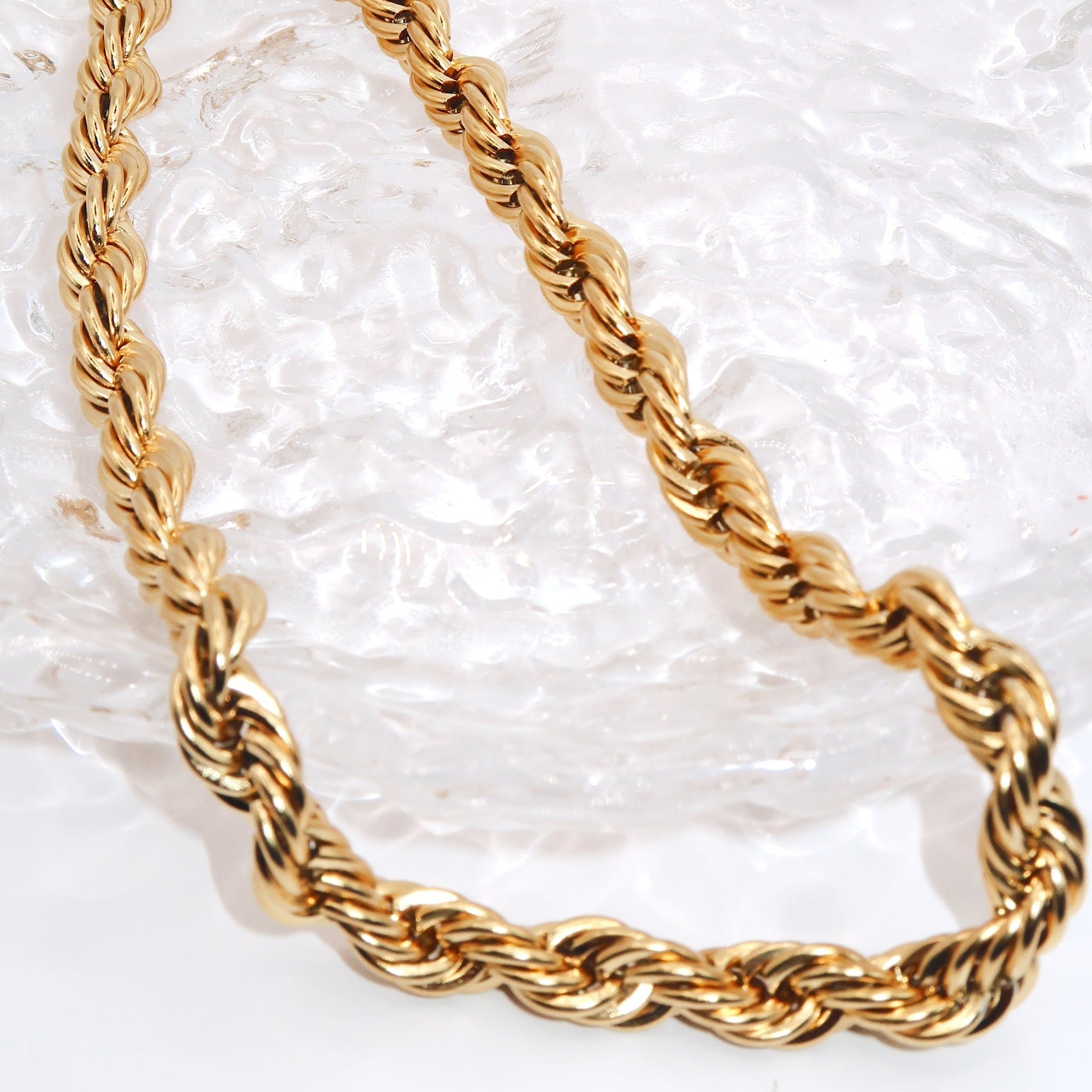 VERA - 18K PVD Gold Plated Chunky Rope Chain Necklace - Mixed Metals