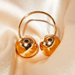 KAMALA - 18K PVD Gold Plated Double Sphere Ring - Mixed Metals